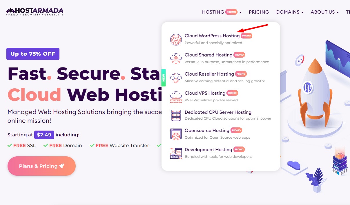 Chọn gói Cloud WordPress Hosting